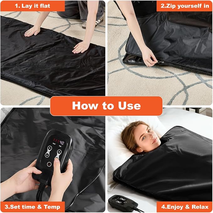 Portable Sauna Blanket PVC, Full Body Heated Bag - Image 8