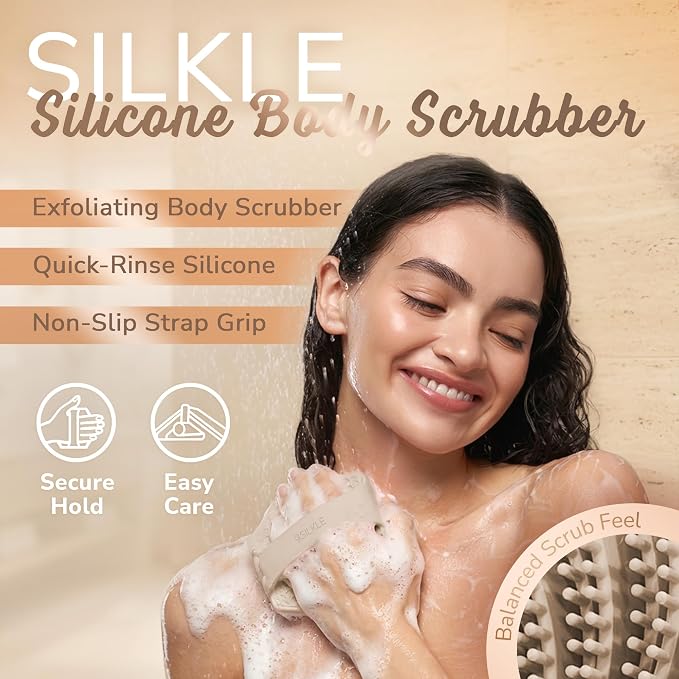 SILKLE Silicone Body Scrubber – Gentle Exfoliating Shower Scrubber - Image 2