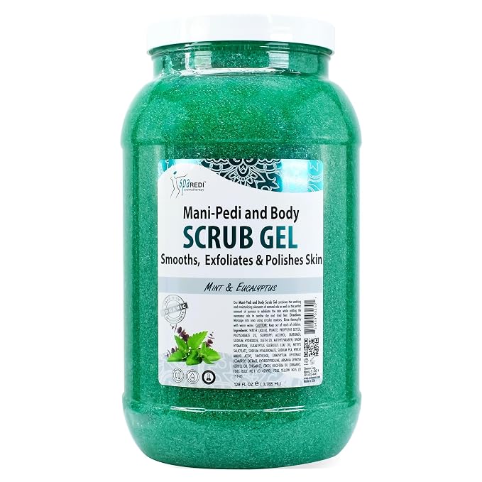 SPA REDI - Exfoliating Scrub Pumice Gel, Mint and Eucalyptus, 128 Oz - Manicure by SPAREDI