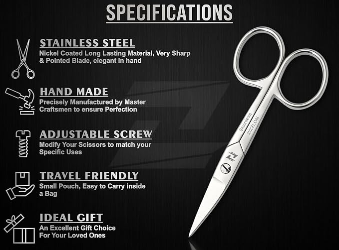 Nail Scissors Curved for Women and Men, Long Lasting Sharp Nickel Plated for - Image 4