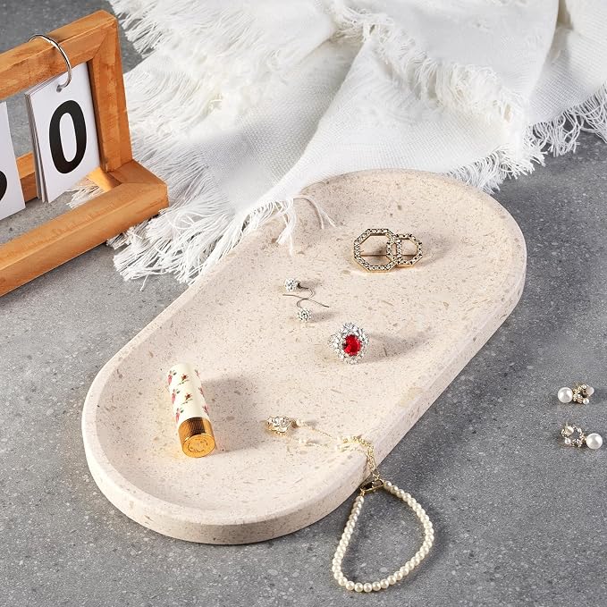 Koville Marble Vanity Tray for Decor, Natural Bathroom Tray for Bathroom - Image 5