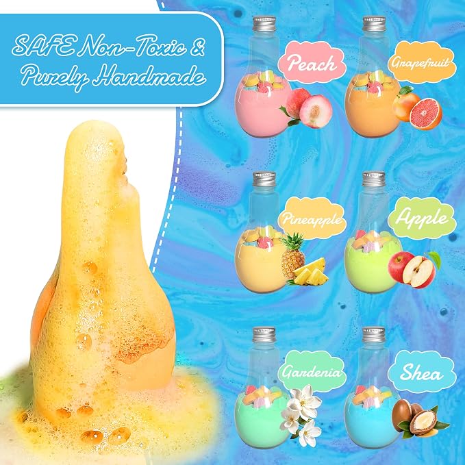 8pcs Purely Handmade Kids Rainbow Interactive Bath Bombs Kids Potions丨Organic - Image 4