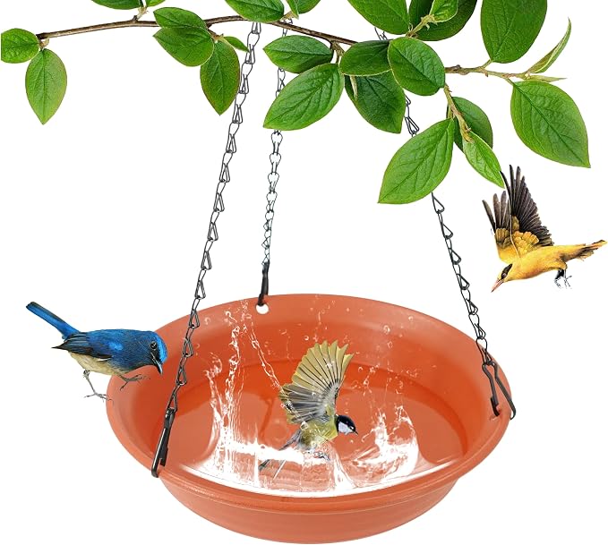VUWEZ Hanging Bird Bath, Hanging Bird Water Feeder by VUWEZ