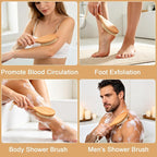 OWIIZI Dry Brushing Body Brush, Natural Boar Bristles Body Scrubber - Image 3