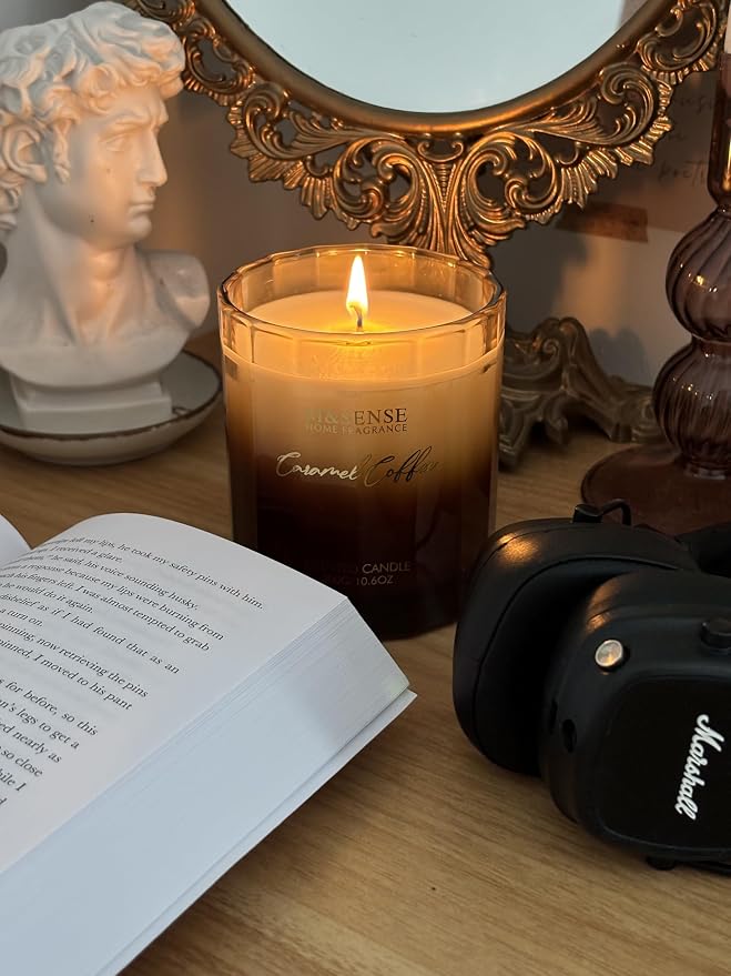 M&SENSE Caramel Coffee Candle for Home Scented, 10.6oz 60 Hours Burn Natural - Image 5