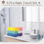 VitalCozy Set of 6 Large Bath Towels - Image 3
