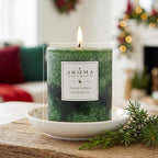 Aroma Naturals Holiday Juniper, Spruce and Basil Essential Oil Pillar Candle - Image 4