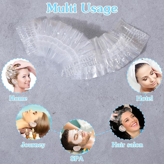 200PCS Disposable Ear Covers for Shower, Waterproof Plastic Ear-Protectors for - Image 5