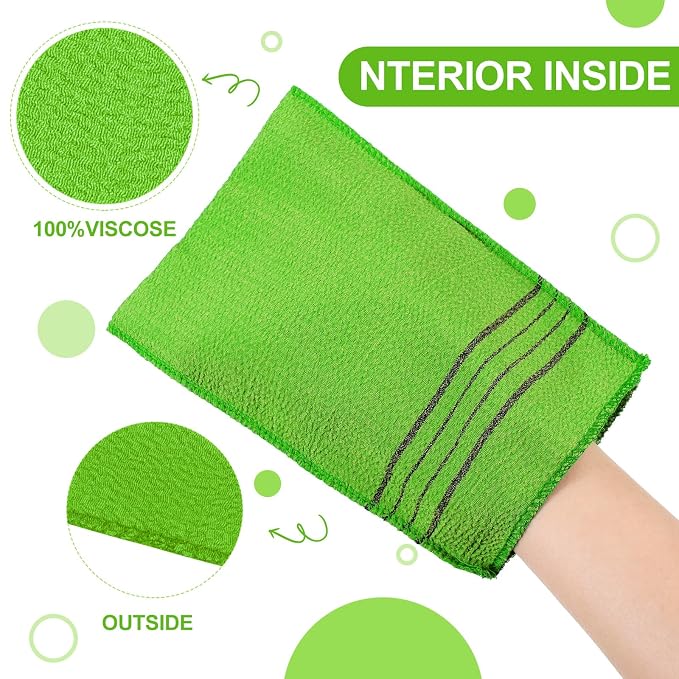 Tatuo 12 Pieces Korean Exfoliating Mitt Glove Italy Towel Body Skin Scrubber - Image 3