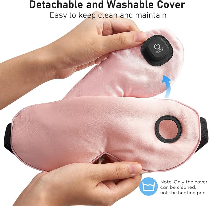 LitBear Heated Eye Mask, Silk Cordless Warm Eye Compress - Image 8