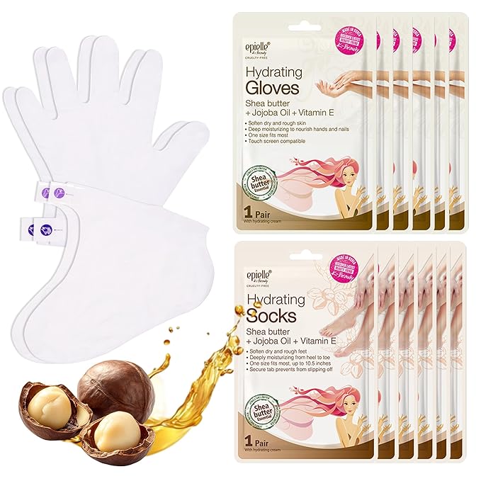 Epielle Hydrating Hand & Foot Masks, Relieve and Soften Dry, Overworked Skin by Epielle