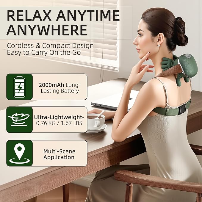 Neck Massager with Heat, Bionic Portable Shiatsu Neck and Back Massager - Image 4