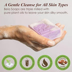 BELA Lavender Soap 3.3 OZ, Long Lasting French Triple Milled Bar Soap - Image 3