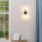 Globe Electric 65000044 2-Light Wall Sconce, Matte Black, Antique Brass Accent - Image 2