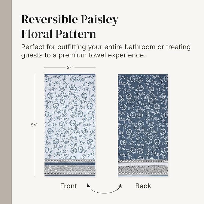 Modern Threads Floral Trail 6-Piece 100% Cotton Towel Set – Reversible Yarn - Image 6