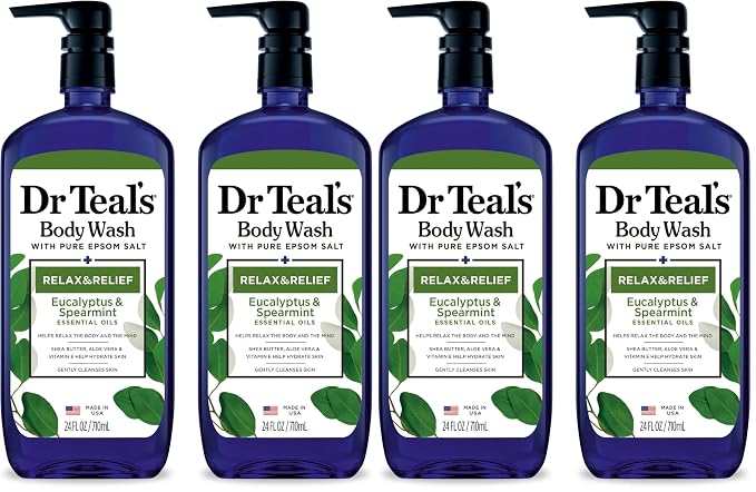 Dr Teal's Body Wash with Pure Epsom Salt, Relax & Relief with Eucalyptus & by DrTeals