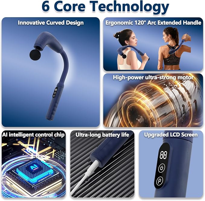 UFFAE Massage Gun with Upgraded Extension Handle, Back Massager - Image 5