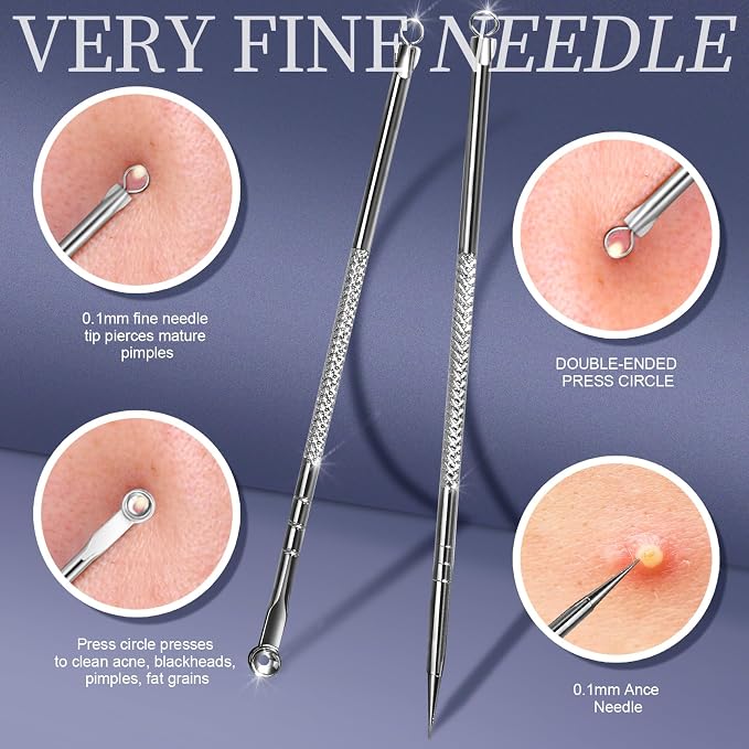 Teenitor 7 Pcs Pimple Popper Tool Kit, Surgical Grade Blackhead Remover Tools - Image 6