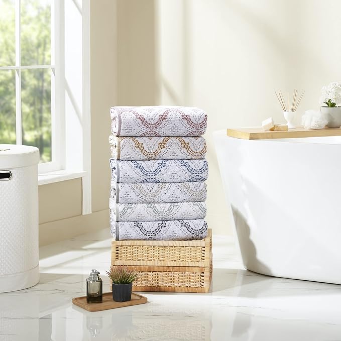 Modern Threads Capri 6-Piece Reversible Yarn Dyed Jacquard Towel Set - Image 4