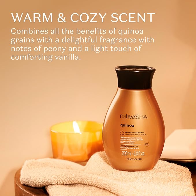 Nativa SPA by O Boticario Quinoa Hydrating Body Oil, Soft and Healthy Skin - Image 6