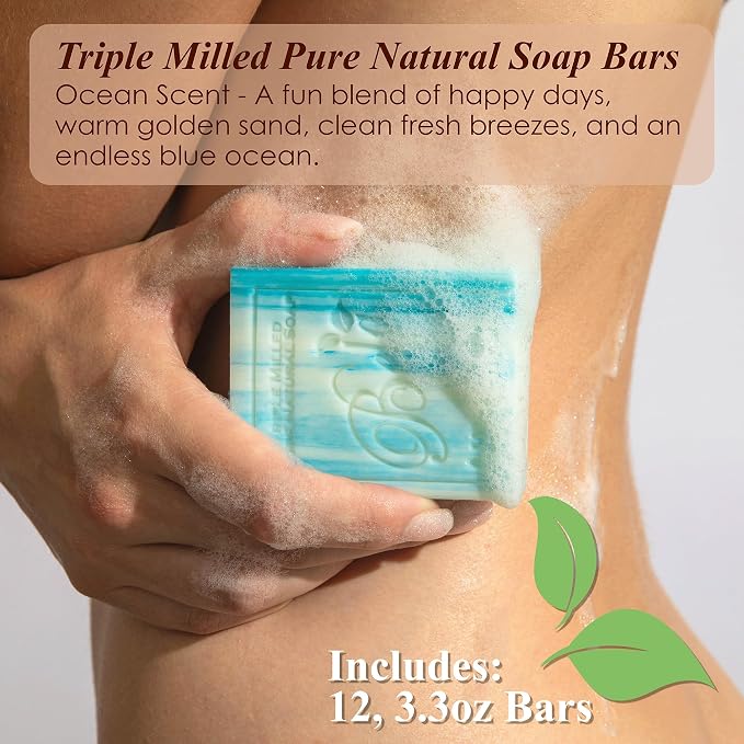 BELA Ocean Soap 3.3 OZ, Long Lasting French Triple Milled Bar Soap - Image 2
