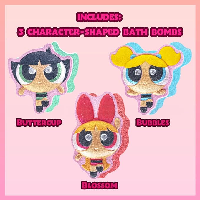 The Powerpuff Girls Bath Bombs for Kids, Fun Bright Rainbow Colors, Peach - Image 2