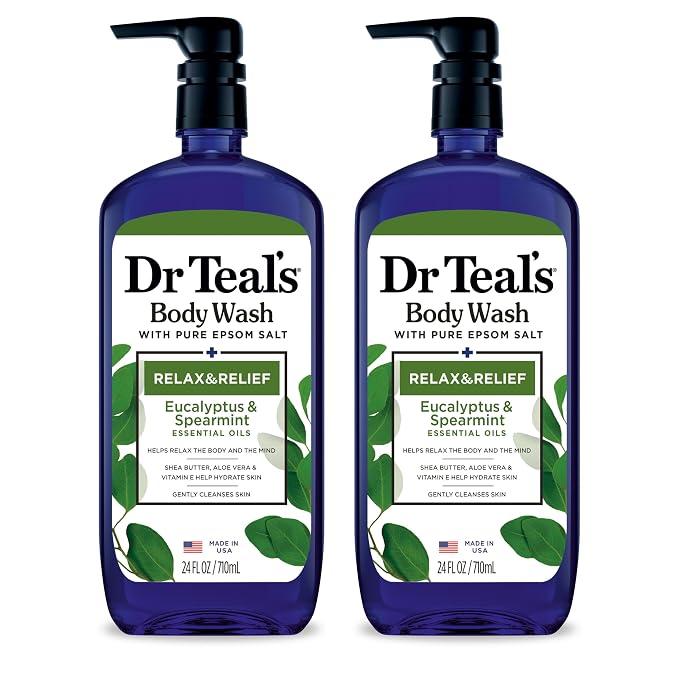 Dr Teal's Body Wash with Pure Epsom Salt, Relax & Relief with Eucalyptus & by DrTeals