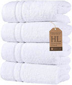 Hawmam Linen White Hand Towels for Bathroom, 16x29 Inch, Premium Turkish Cotton by HawmamLinen