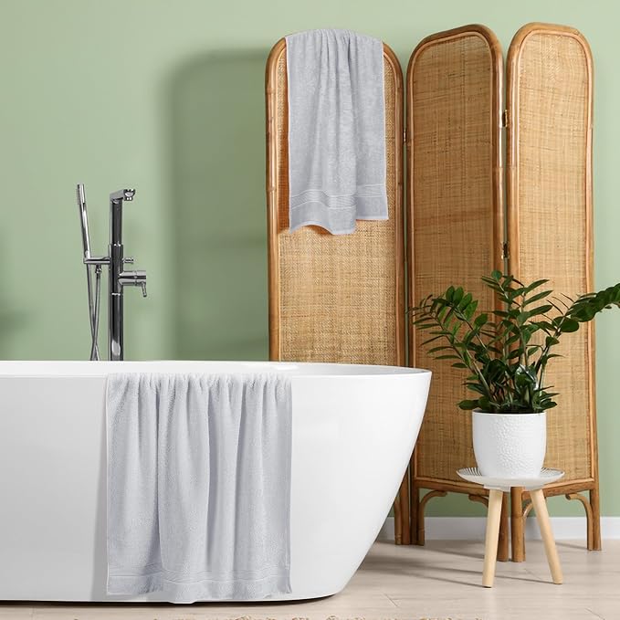 BELZZI Home Ultra Soft 4 Pack Oversized Bath Towel Set 27x54, Cotton Compact - Image 5