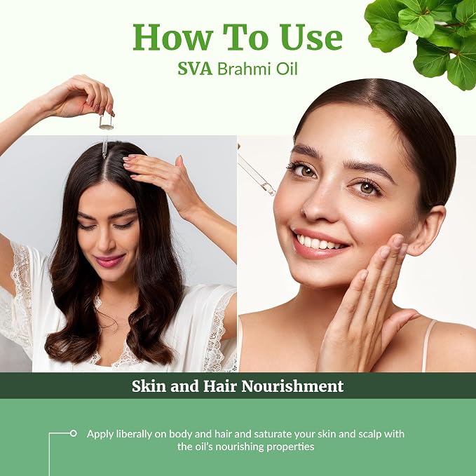 SVA Brahmi Oil - 4 Fl Oz – 100% Natural Cold Pressed Brahmi Oil - - Image 5
