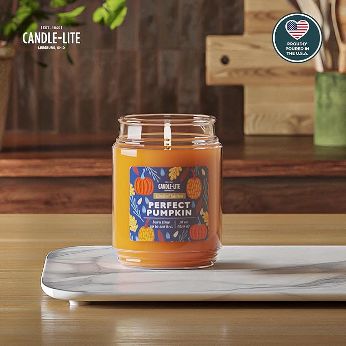 Candle-lite Halloween Scented Candles, Perfect Pumpkin, 18 oz Jar, Proudly - Image 2