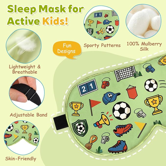 Kids Silk Sleep Mask – 100% Mulberry Silk Eye Cover, Kid Eye Mask - Image 2