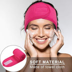 Whaline Spa Facial Headband Make Up Wrap Head Terry Cloth Headband Adjustable - Image 5