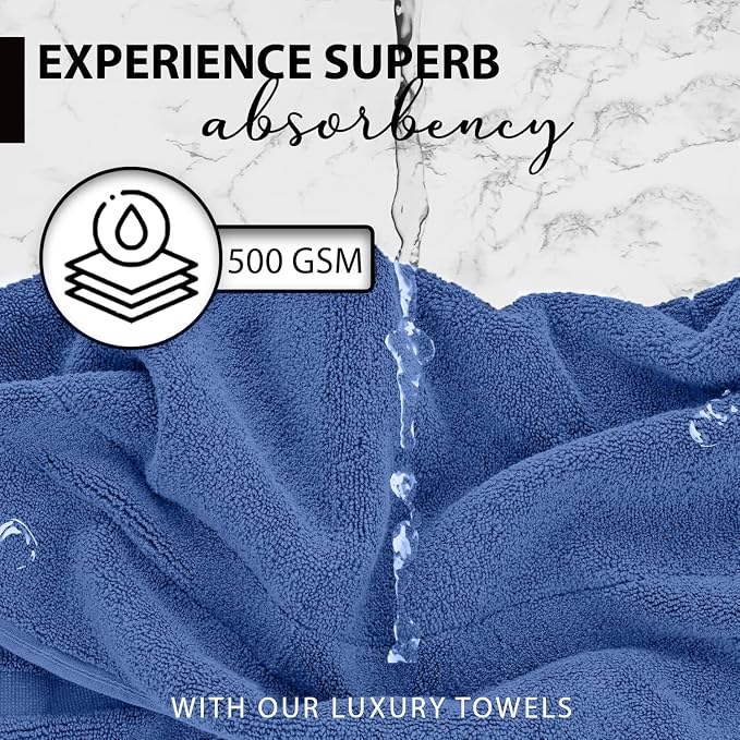 KAHAF COLLECTION 100% Cotton Bath Towels, 24x48 Pack of 6 Towels, Quick Dry - Image 3