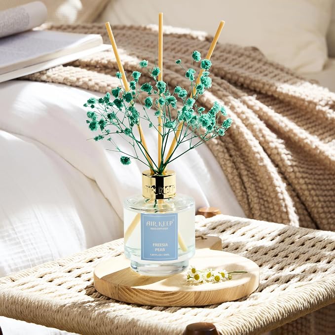 Airkeep Reed Diffuser Set of 3, Jasmine Mint Gardenia Freesia Pear Oil Reed - Image 6