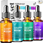 Vitamin C Serum Skin Care 4-Piece Set: Includes Retinol, Hyaluronic Acid & by ArtNaturals