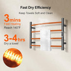 Towel Warmer with Built-in Timer Bathroom Wall Mounted Bath Towel Heater - Image 5