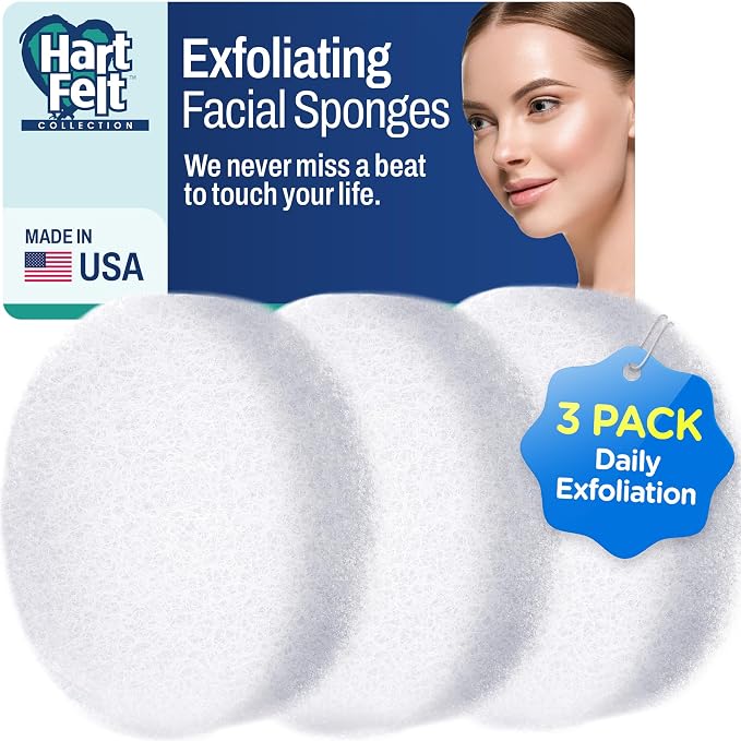 HartFelt Round Face Scrubber for Women | Reusable Facial Sponges for Daily by HartFelt