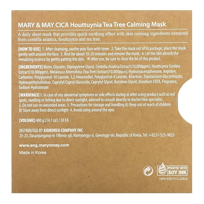 Mary&May CICA Houttuynia Tea Tree Calming Mask - Image 9