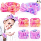 6 Pack Spa Headband with Wristbands: Washing Face Facial Makeup Skincare by EZIGO