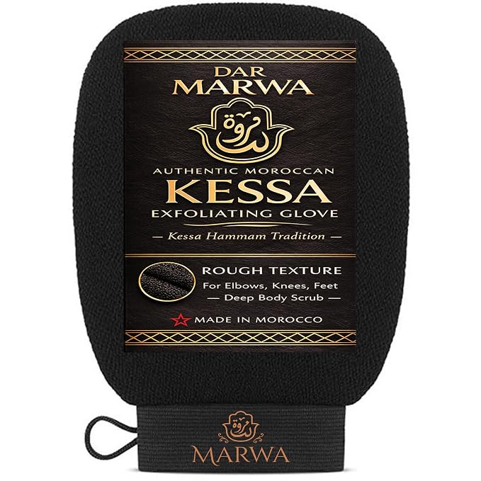 Moroccan Kessa Exfoliating Glove Rough – Deep Hammam Body Scrub Mitt by Dar by DarMarwa