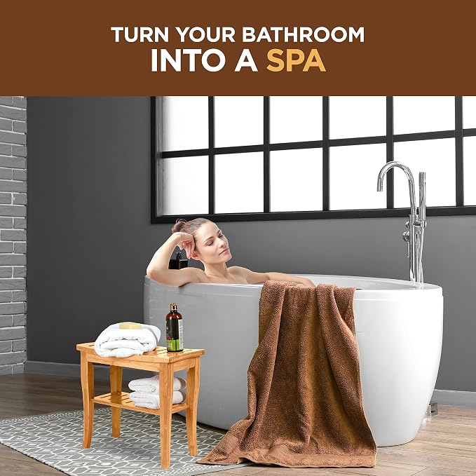 Bamboo Shower Bench - Image 2