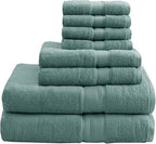 Madison Park 800GSM Bathroom Towel Set of 8 100% Cotton Bath Towel Set by MADISONPARK