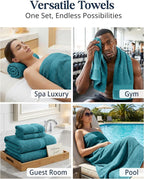 LANE LINEN Luxury Cotton Bath Towel Set of 16 - Image 7
