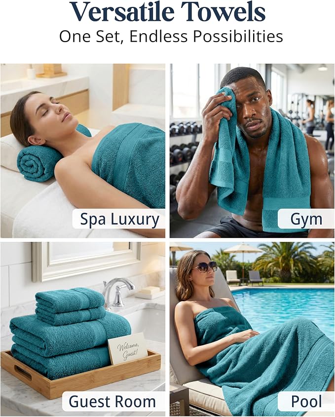 LANE LINEN Luxury Cotton Bath Towel Set of 16 - Image 7