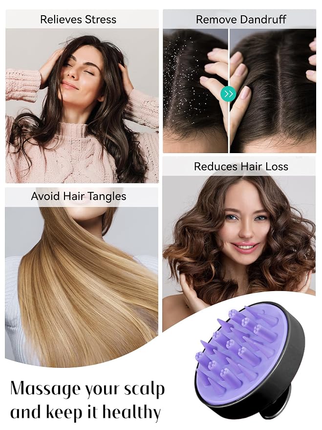 HEETA Hair Scalp Massager Brush, Updated Hair Shampoo Brush, Wet & Dry Scalp - Image 4
