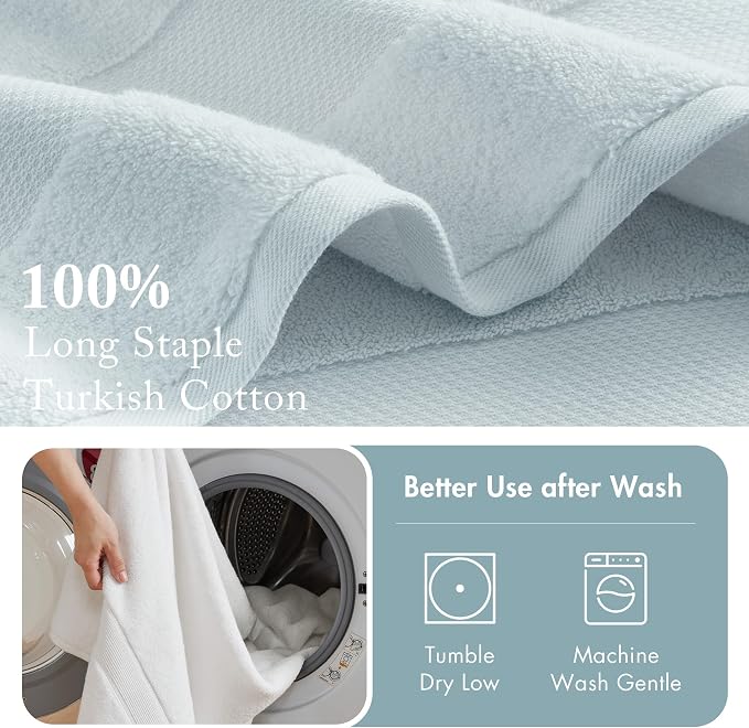 Madison Park Turkish 100% Cotton 600Gsm Luxury Premium Thick Soft Absorbent - Image 5