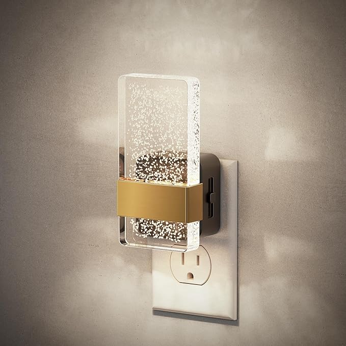 JandCase Night Lights Plug into Wall, Dusk to Dawn Sensor, Acrylic Bubble Design by JandCase