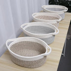 ABenkle Small Basket with Handles, Boho Decorative Rope Woven Dog Cat Toy - Image 7