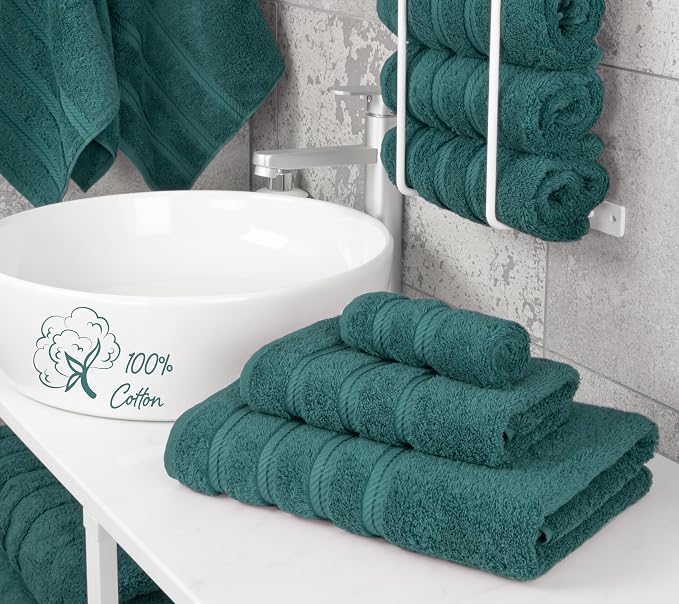 American Soft Linen Premium 3 Piece Towel Set, 1 Bath Towel 1 Hand Towel 1 - Image 2